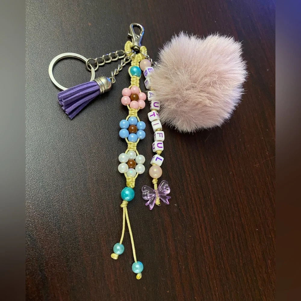 Purse Charm Keychain with an inspiration message Beautiful